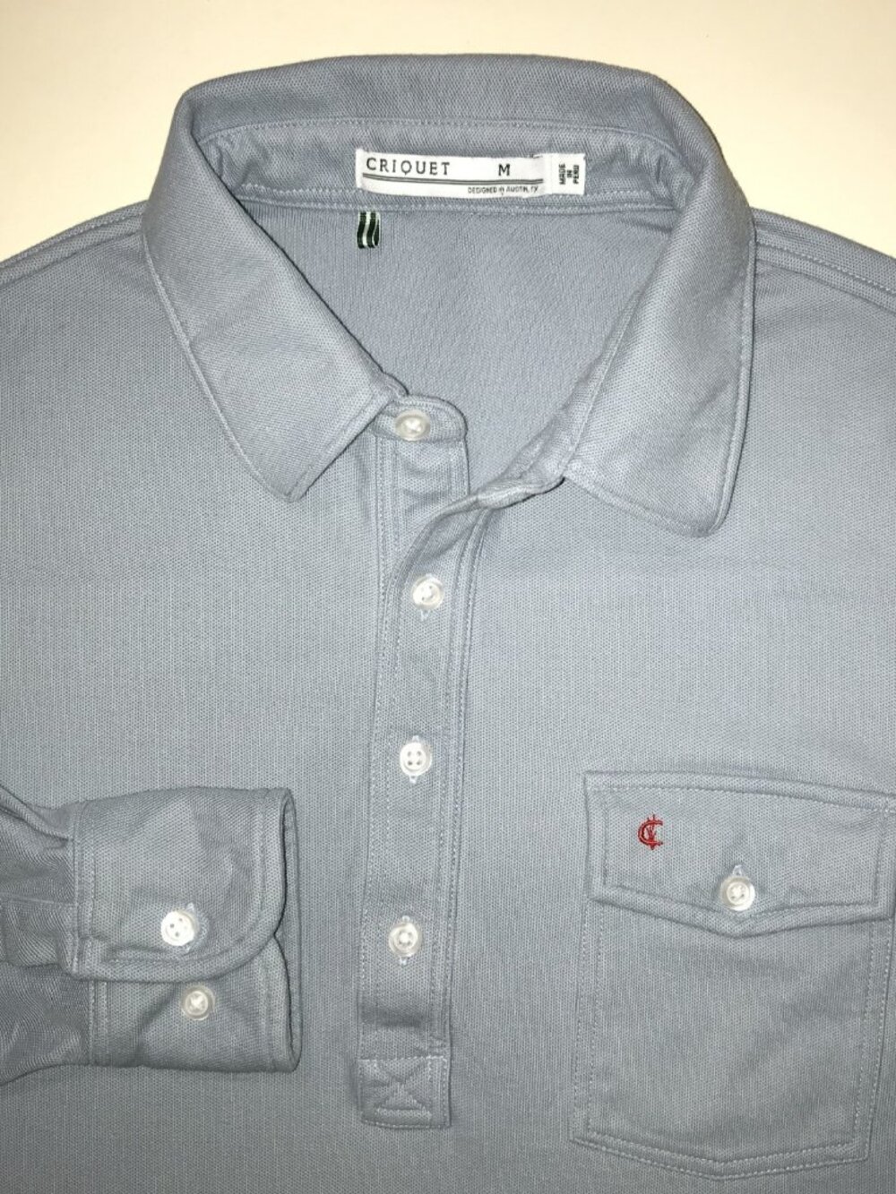 Men's Criquet Long Sleeve Polo-Size M